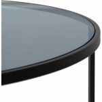 Mesa Centro Negro-Natural Dm-Metal 75 X 75 X 40 Cm