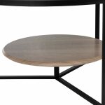 Mesa Centro Negro-Natural Dm-Metal 75 X 75 X 40 Cm