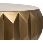 Mesa Centro Oro-Negro Metal Salón 49 X 49 X 45,50 Cm