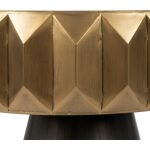 Mesa Centro Oro-Negro Metal Salón 49 X 49 X 45,50 Cm