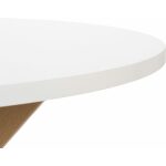 Mesa Comedor Blanco-Natural Dm-Metal 120 X 120 X 76 Cm