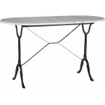 Mesa Comedor Blanco-Negro Metal-Mármol 120 X 60 X 71 Cm