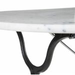 Mesa Comedor Blanco-Negro Metal-Mármol 120 X 60 X 71 Cm