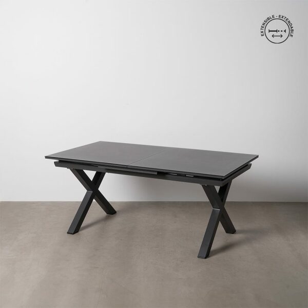 Mesa Comedor Extensible Antracita 180 X 100 X 77 Cm