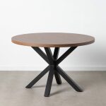 Mesa Comedor Marrón-Negro Dm-Metal 120 X 120 X 76 Cm