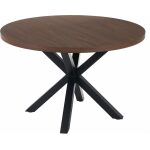 Mesa Comedor Marrón-Negro Dm-Metal 120 X 120 X 76 Cm