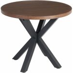 Mesa Comedor Marrón-Negro Dm-Metal 90 X 90 X 76 Cm