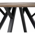 Mesa Comedor Marrón-Negro Dm-Metal Salón 120 X 120 X 75 Cm