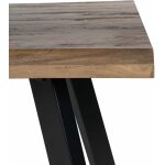 Mesa Comedor Marrón-Negro Dm-Metal Salón 180 X 90 X 75 Cm