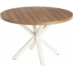 Mesa Comedor Natural-Blanco Dm-Metal 120 X 120 X 76 Cm