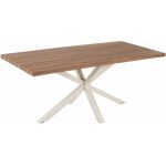 Mesa Comedor Natural-Blanco Dm-Metal 180 X 90 X 76 Cm