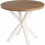 Mesa Comedor Natural-Blanco Dm-Metal 90 X 90 X 76 Cm