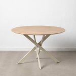 Mesa Comedor Natural-Crema Dm-Metal 120 X 120 X 75 Cm