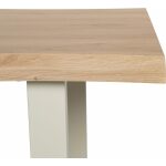 Mesa Comedor Natural-Crema Dm-Metal 160 X 90 X 75 Cm