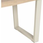 Mesa Comedor Natural-Crema Dm-Metal 160 X 90 X 75 Cm