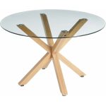 Mesa Comedor Natural Cristal-Metal 120 X 120 X 76 Cm