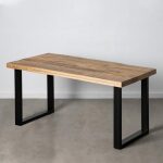 Mesa Comedor Natural-Negro 160 X 80 X 76 Cm