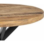 Mesa Comedor Natural-Negro Madera-Hierro 120 X 120 X 79 Cm