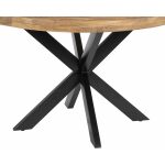 Mesa Comedor Natural-Negro Madera-Hierro 120 X 120 X 79 Cm