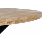 Mesa Comedor Natural-Negro Madera-Hierro 150 X 150 X 77 Cm