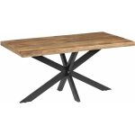 Mesa Comedor Natural-Negro Madera-Hierro 160 X 90 X 79 Cm