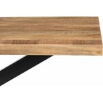 Mesa Comedor Natural-Negro Madera-Hierro 160 X 90 X 79 Cm