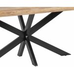 Mesa Comedor Natural-Negro Madera-Hierro 160 X 90 X 79 Cm