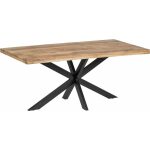 Mesa Comedor Natural-Negro Madera-Hierro 180 X 90 X 79 Cm