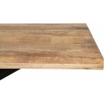 Mesa Comedor Natural-Negro Madera-Hierro 180 X 90 X 79 Cm