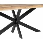 Mesa Comedor Natural-Negro Madera-Hierro 180 X 90 X 79 Cm