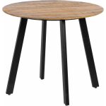 Mesa Comedor Natural-Negro Madera-Hierro 90 X 90 X 77 Cm