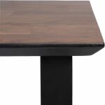 Mesa Comedor Negro-Marrón Madera-Hierro 160 X 90 X 76 Cm