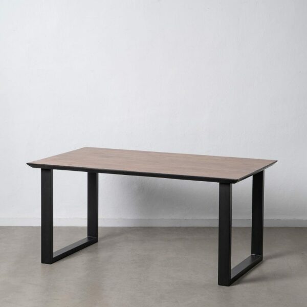 Mesa Comedor Negro-Marrón Madera-Hierro 160 X 90 X 76 Cm