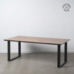 Mesa Comedor Negro-Marrón Madera-Hierro 200 X 100 X 76 Cm