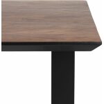 Mesa Comedor Negro-Marrón Madera-Hierro 200 X 100 X 76 Cm