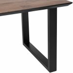 Mesa Comedor Negro-Marrón Madera-Hierro 200 X 100 X 76 Cm