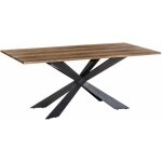 Mesa Comedor Negro-Marrón Metal / Mdf 180 X 93 X 75 Cm