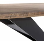 Mesa Comedor Negro-Marrón Metal / Mdf 180 X 93 X 75 Cm