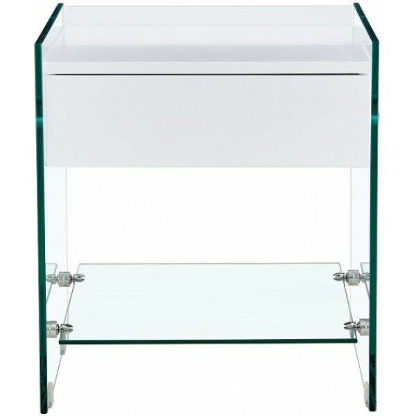 Mesa darling cristal templado cajon blanco 45 x 45 cms 1 jpg