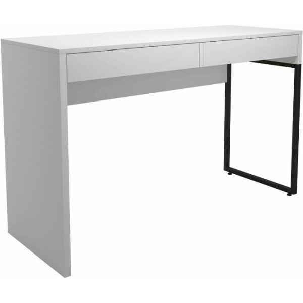 Mesa de estudio desk metal negro mdp blanco 2 cajones 120 x 45 cms jpg