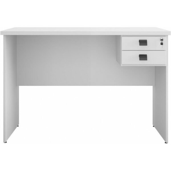 Mesa de oficina eco 2 cajones bilaminado color platino 120 x 60 cms jpg