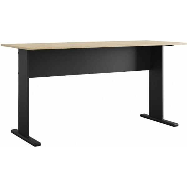 Mesa de oficina work metal bilaminado natural y negro 120 x 60 cms jpg