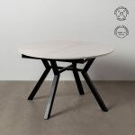 Mesa Extensible Blanco-Negro 120 X 120 X 75 Cm