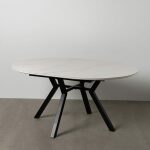 Mesa Extensible Blanco-Negro 120 X 120 X 75 Cm