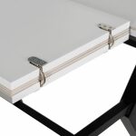 Mesa Extensible Blanco-Negro 120 X 120 X 75 Cm