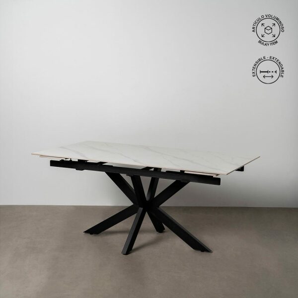 Mesa Extensible Blanco-Negro 170 X 90 X 76 Cm