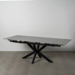 Mesa Extensible Gris-Negro 170 X 90 X 76 Cm