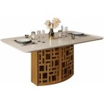 Mesa kali cristal roble y blanco roto 170x90 cms jpg