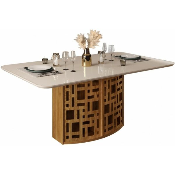 Mesa kali cristal roble y blanco roto 170x90 cms jpg