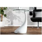 Mesa pear baja blanca cristal 50 cms de diametro 1 jpg